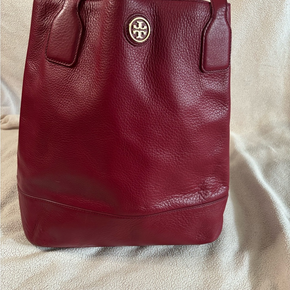 Tory Burch Deep Red Leather Tote